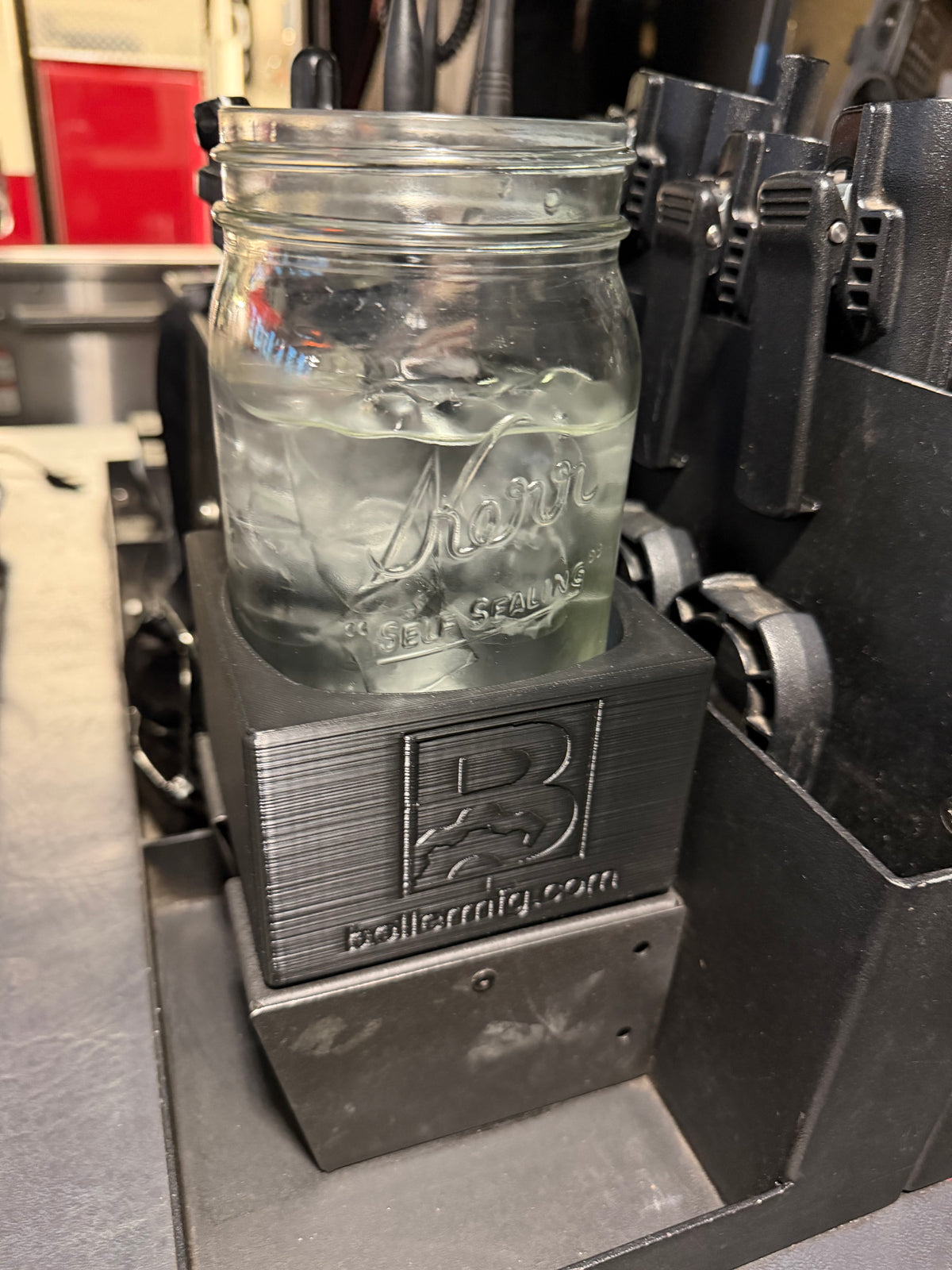Mason Jar Cupholder Adapter for Ball 24 oz Wide Mouth Jars - Fits 3.5" × 2.75" Holders