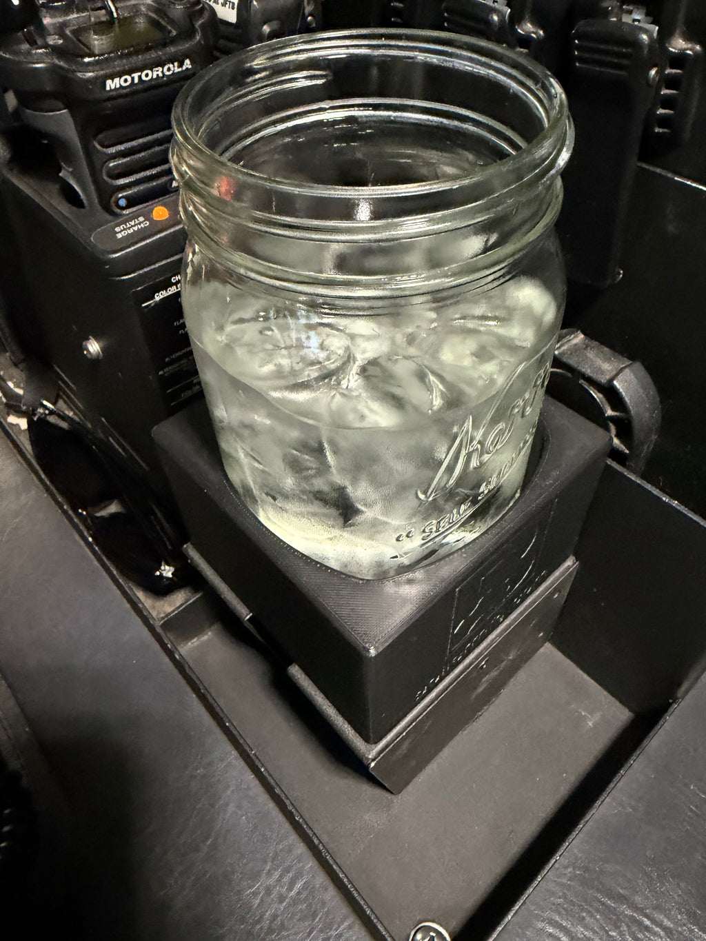 Mason Jar Cupholder Adapter for Ball 24 oz Wide Mouth Jars - Fits 3.5" × 2.75" Holders